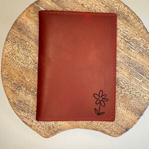 Genuine Leather Passport Holder DEEP RED Passport Wallet NEW FAST SHIP